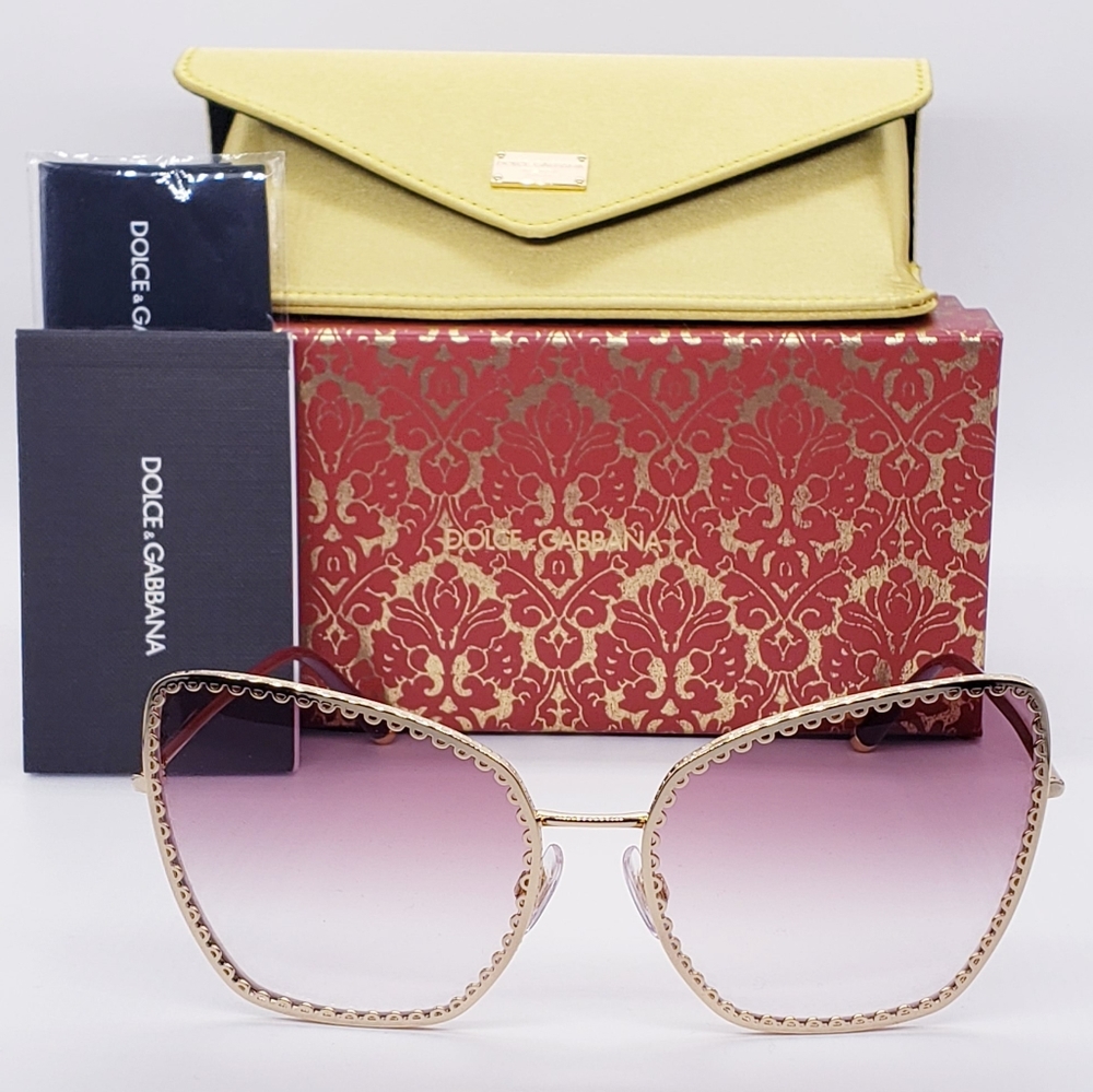 DOLCE GABBANA CAT EYE PURPLE/ GOLD SUNGLASSES